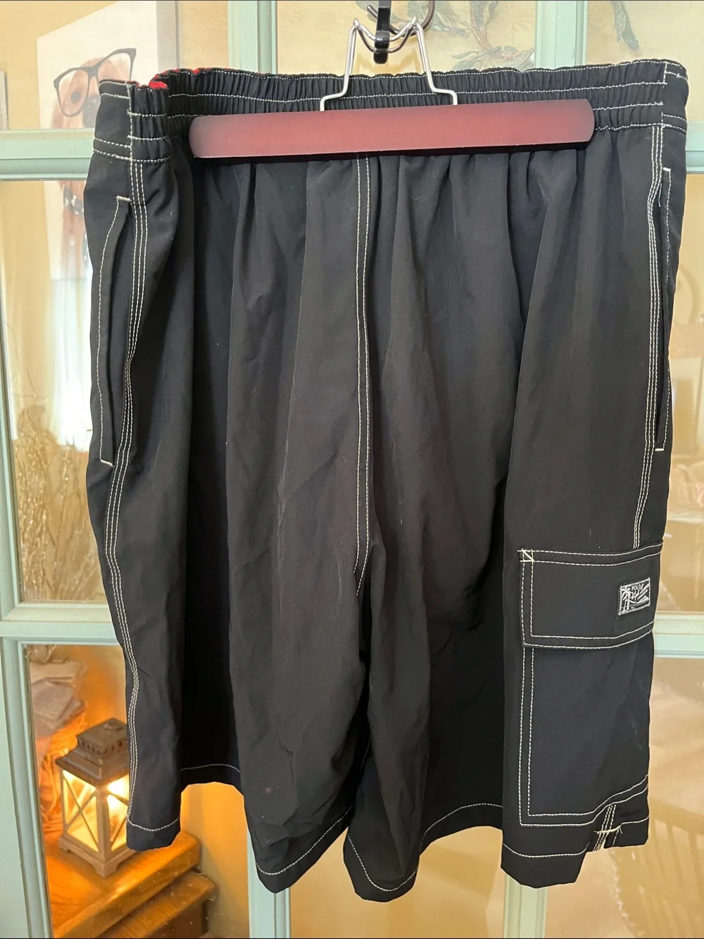 Polo by Ralph Lauren Black & Orange Men’s Swim Board Shorts